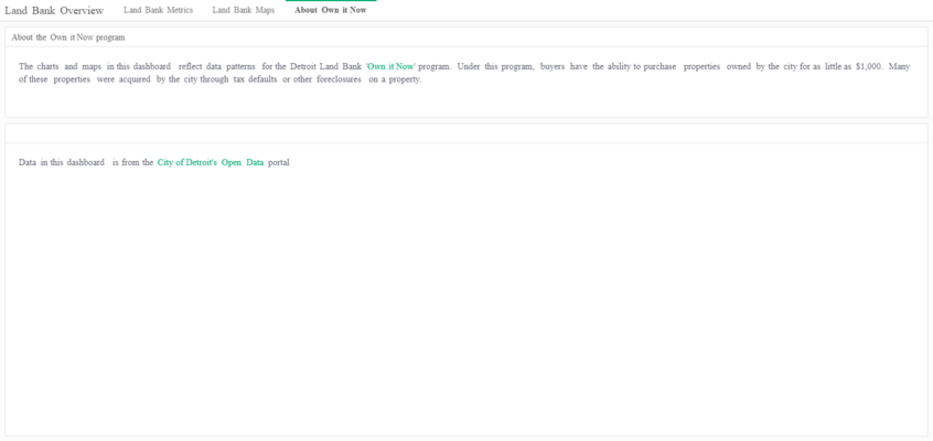 Detroit Land Bank "Own It Now" Program Results
