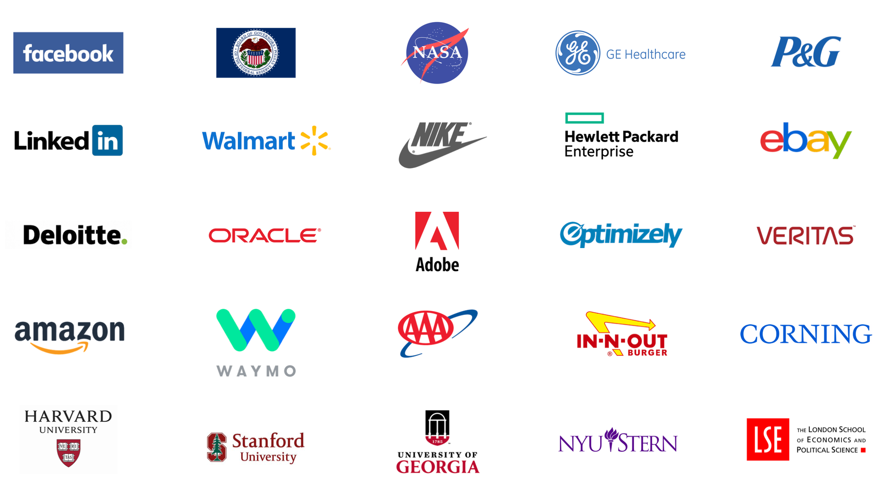 Logos of companies and organizations around the world that use Exploratory