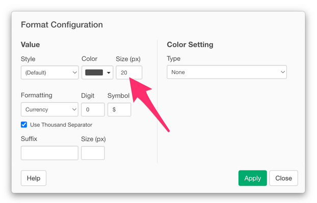 How to Customize the Font Size of Values in Number Chart