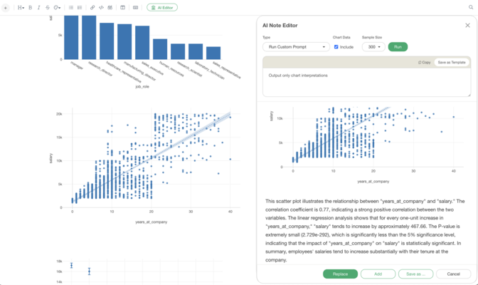 Introducing the AI Note Editor's chart interpretation