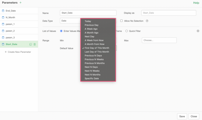 Introduction to New Default Values for Date Type Parameters (N Months ...